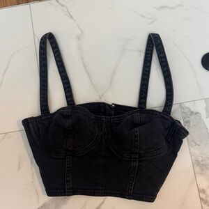Aritzia Black Crop Top